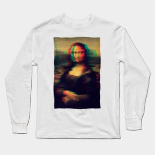Mona Lisa Glitch Long Sleeve T-Shirt